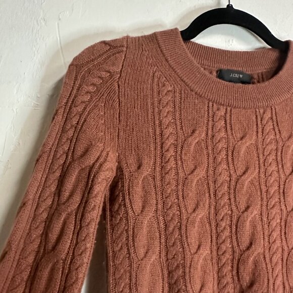 J. Crew Italian Cashmere Womens XXSmall Cable Knit Sweater Dusty Pink Comfort Ca - Picture 4 of 10